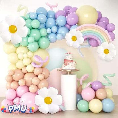 PMU Mylar White Daisy Flower Shaped Mylar Balloon - Party Decorations for Birthday Wedding Baby Shower Party Decorations Supplies