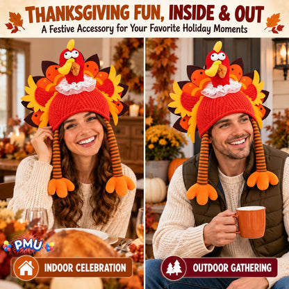 PMU Funny Turkey Hat, Thanksgiving Costume & Fall Accessory
