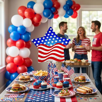 PMU 9 inch Pre-Inflated Emoji and Patriotic Balloons with Stick