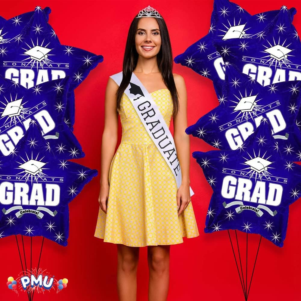 PMU Congrats Grad Cap Balloon, Star 18in Mylar | Graduation Decoration Mylar Balloons | Celebrate Success with Vibrant Graduation Balloons | Balloon Graduation Décor