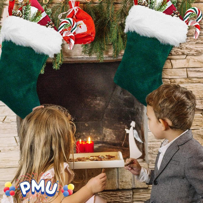 PMU Christmas Velvet Plush Santa Hat & Stocking