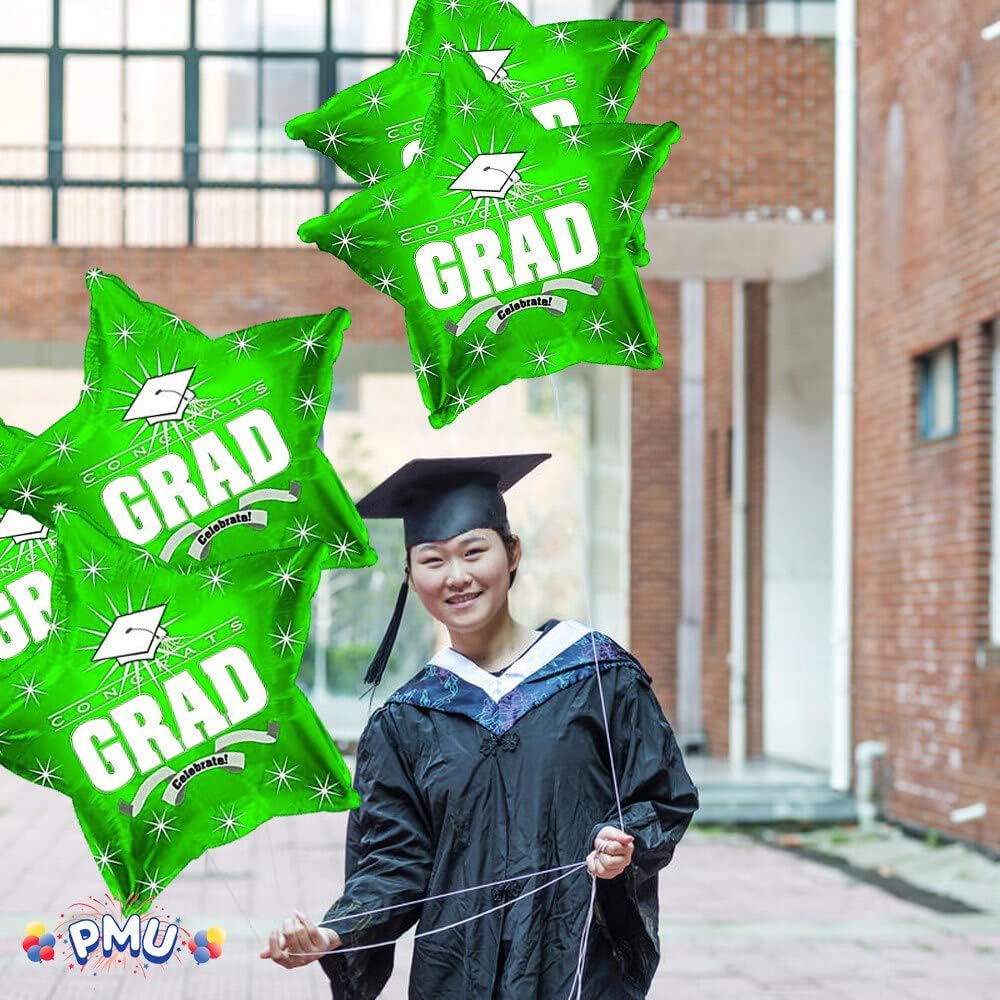 PMU Congrats Grad Cap Balloon, Star 18in Mylar | Graduation Decoration Mylar Balloons | Celebrate Success with Vibrant Graduation Balloons | Balloon Graduation Décor