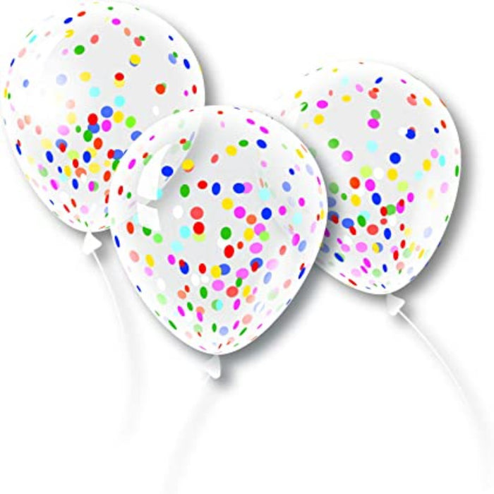 PMU 12 Inch Confetti Balloons Bridal & Baby Shower Decorations for Parties Latex (3/Pkg)
