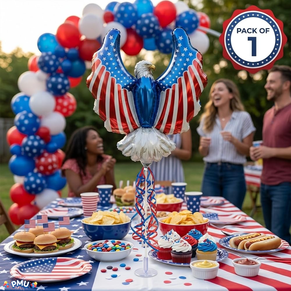 PMU 9 inch Pre-Inflated Emoji and Patriotic Balloons with Stick