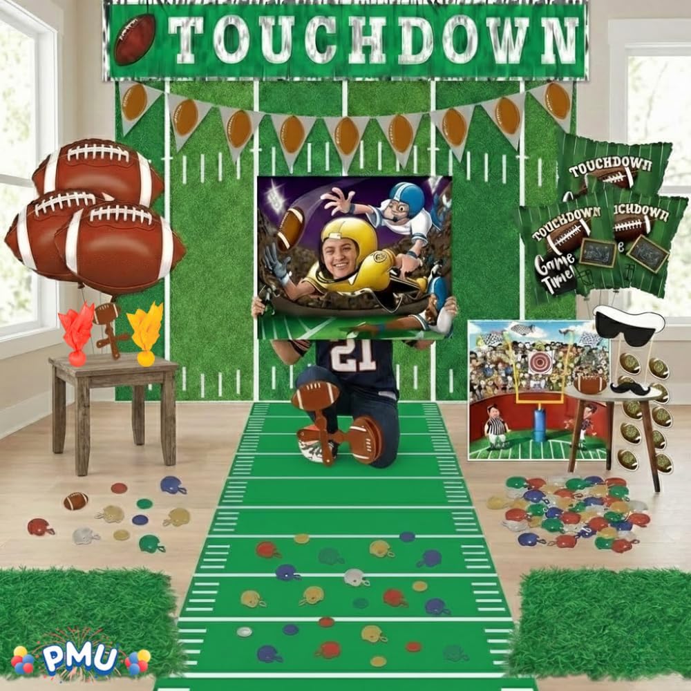 PMU 21 Pcs Football Party Decorations Kit – Super Bowl Game Day Decor