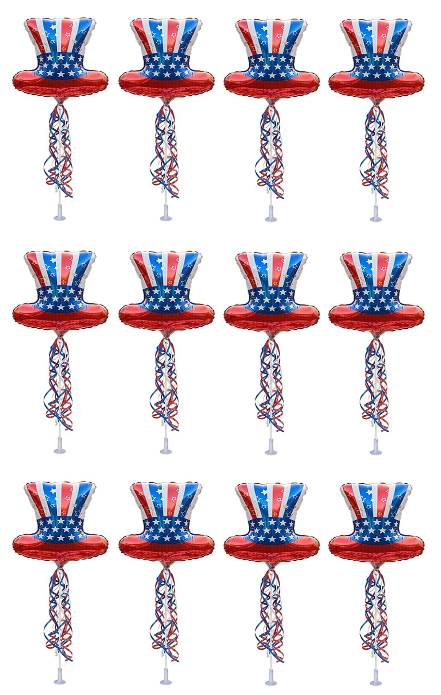 PMU 9 inch Pre-Inflated Emoji and Patriotic Balloons with Stick