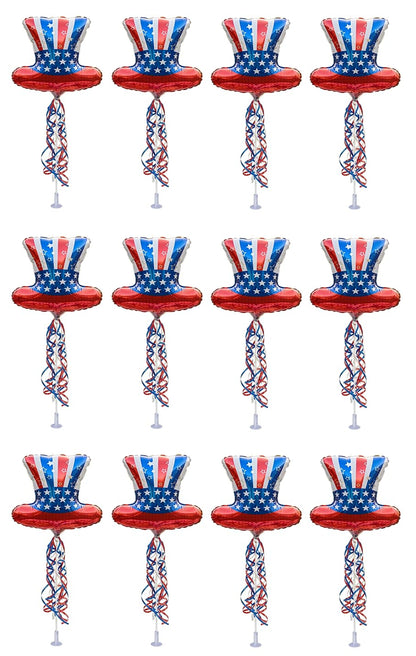 PMU 9 inch Pre-Inflated Emoji and Patriotic Balloons with Stick