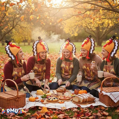 Thanksgiving Turkey Gobble Galore Hat and Turkey Apron Set Party Decorations and Costume Accessories (2/Pkg) Pkg/1