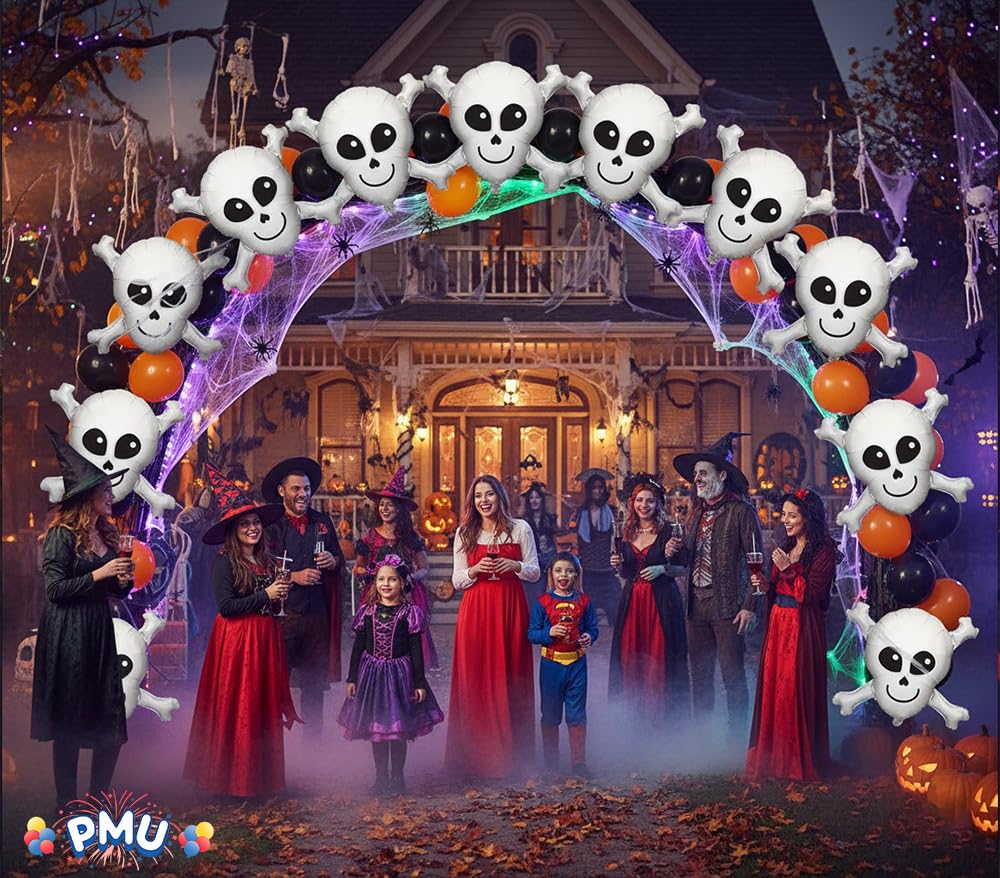 PMU Halloween Mylar Foil Balloons for Halloween Party Decorations, Haunted House, Photo Booth & Spooky Celebrations