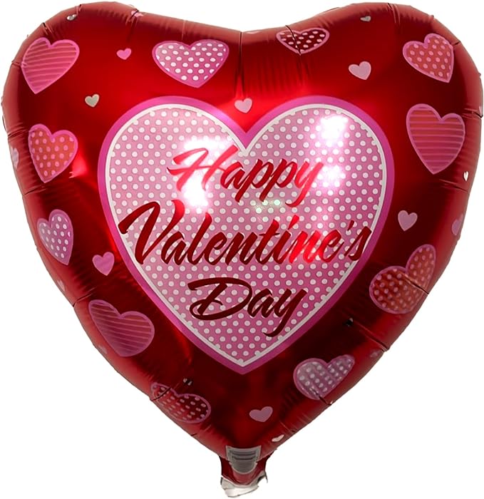 PMU Happy Valentine's Day 18 Inch Hearts Mylar-Foil Balloon