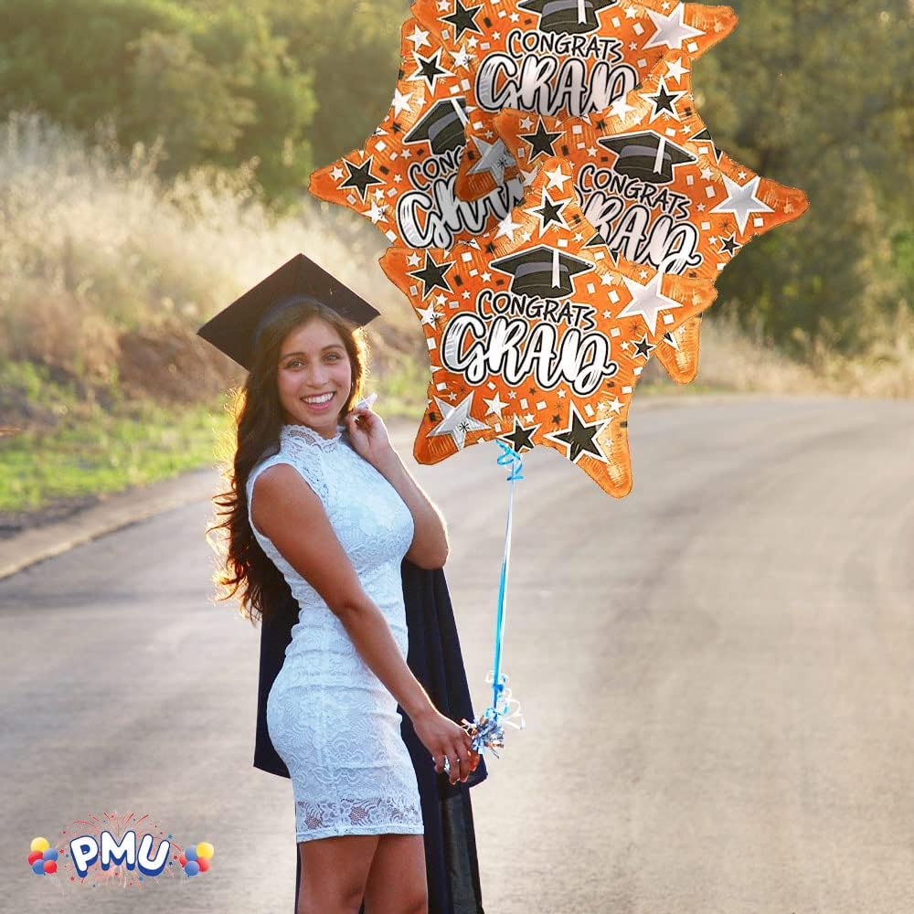 PMU Congrats Grad Cap Balloon, Star 18in Mylar | Graduation Decoration Mylar Balloons | Celebrate Success with Vibrant Graduation Balloons | Balloon Graduation Décor