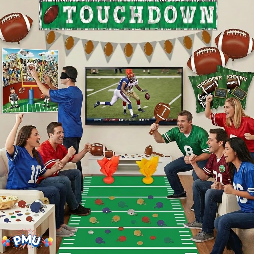 PMU 21 Pcs Football Party Decorations Kit – Super Bowl Game Day Decor