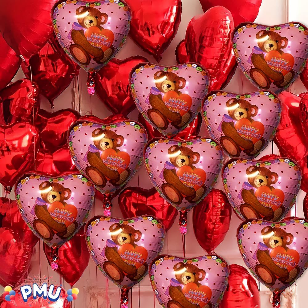 PMU Happy Valentine's Day 18 Inch Hearts Mylar-Foil Balloon