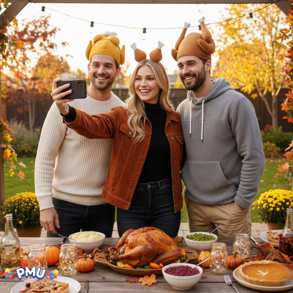 PMU Thanksgiving 3pc Assorted Hats and Headbands Party Costume Accessories