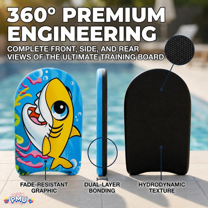 PMU Graphics Printed Bodyboard - Lightweight Wrist Leash Slick Bottom for Beach, Sea & Pool - Surfing Board