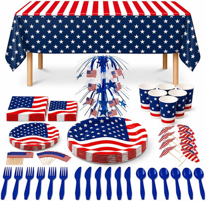 PMU Patriotic American Flag Party Picks & Drink Umbrellas – 4th of July Cupcake Toppers, Toothpick Flags, Cocktail Picks & Memorial Day Party Decorations