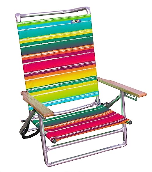 PMU Beach Chair 5 Position Lay-Flat Pkg/1