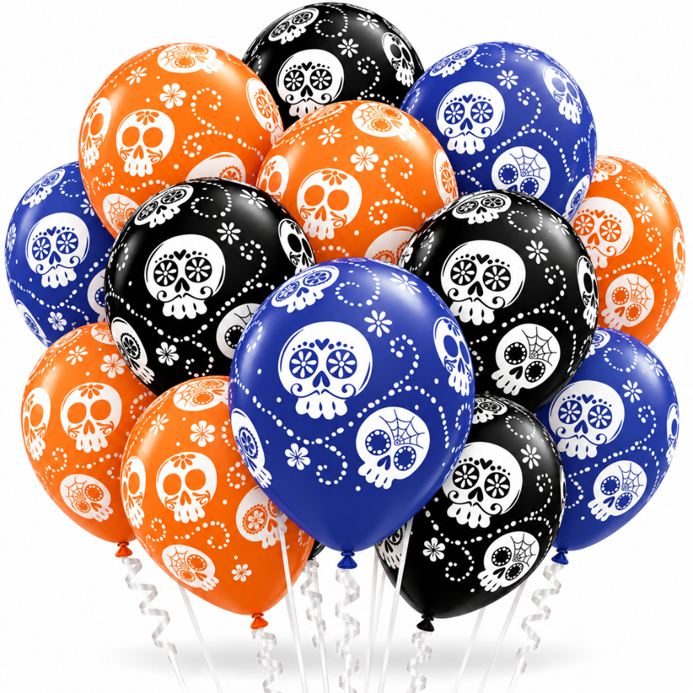 PMU Halloween Balloons - Small Latex Balloons for Halloween Ghost Theme & Birthday Parties, Trick-or-Treat, Party Favors & Decoration Supplies - 11 Inch