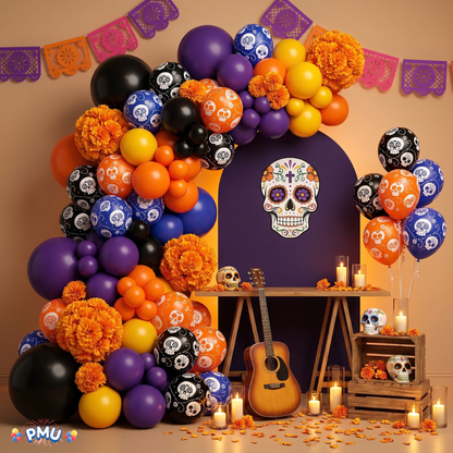 PMU Halloween Balloons - Small Latex Balloons for Halloween Ghost Theme & Birthday Parties, Trick-or-Treat, Party Favors & Decoration Supplies - 11 Inch