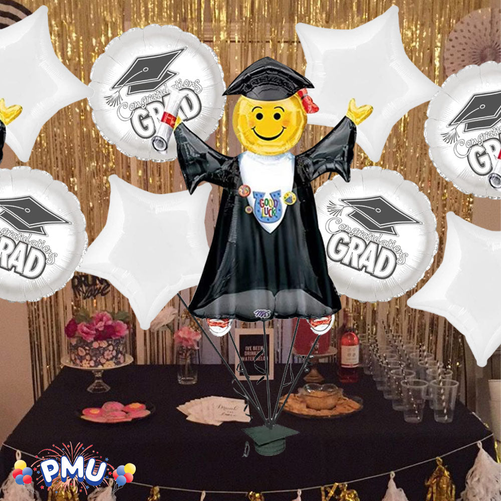 PMU Graduation Jumping Smiley Grad Balloon Bouquet (5/Pkg) Pkg/1