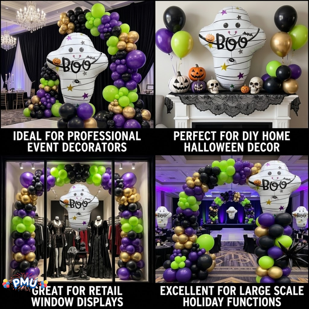 PMU Halloween Mylar Foil Balloons for Halloween Party Decorations, Haunted House, Photo Booth & Spooky Celebrations