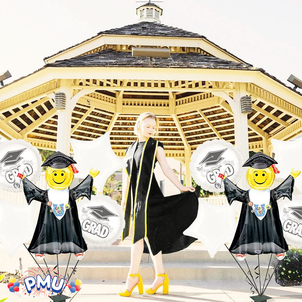 PMU Graduation Jumping Smiley Grad Balloon Bouquet (5/Pkg) Pkg/1