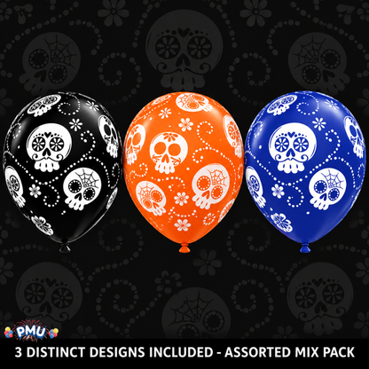 PMU Halloween Balloons - Small Latex Balloons for Halloween Ghost Theme & Birthday Parties, Trick-or-Treat, Party Favors & Decoration Supplies - 11 Inch