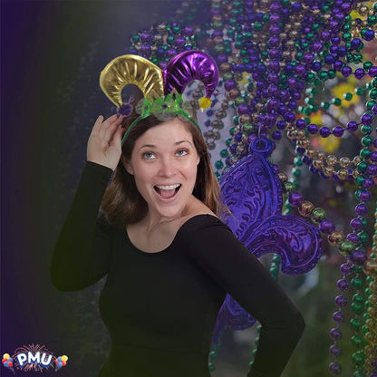PMU Mardi Gras Jester, Crawfish, Sequin Hat, Headband Costume Accessory