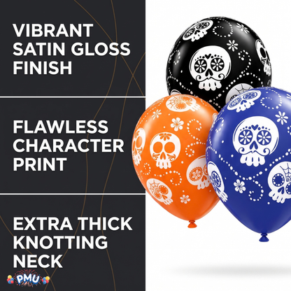 PMU Halloween Balloons - Small Latex Balloons for Halloween Ghost Theme & Birthday Parties, Trick-or-Treat, Party Favors & Decoration Supplies - 11 Inch
