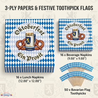 Oktoberfest Party Supplies Set Tableware Favors 138 Pcs for 8 Guests