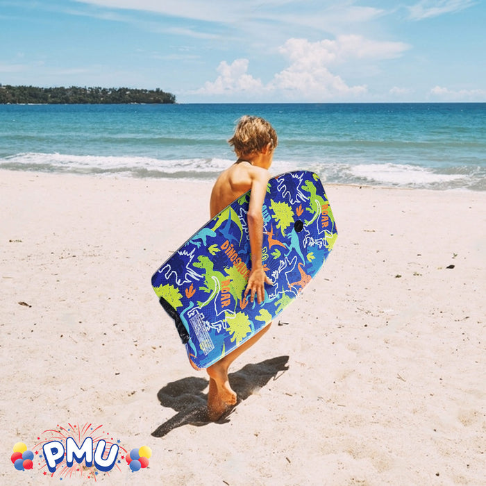 PMU 26 Inch Graphics Printed Bodyboard - Lightweight Wrist Leash Slick Bottom Boogie Board for Beach, Sea & Pool - Surfing Board for Kids, Teens & Adults Wave Conditions  Pkg/1