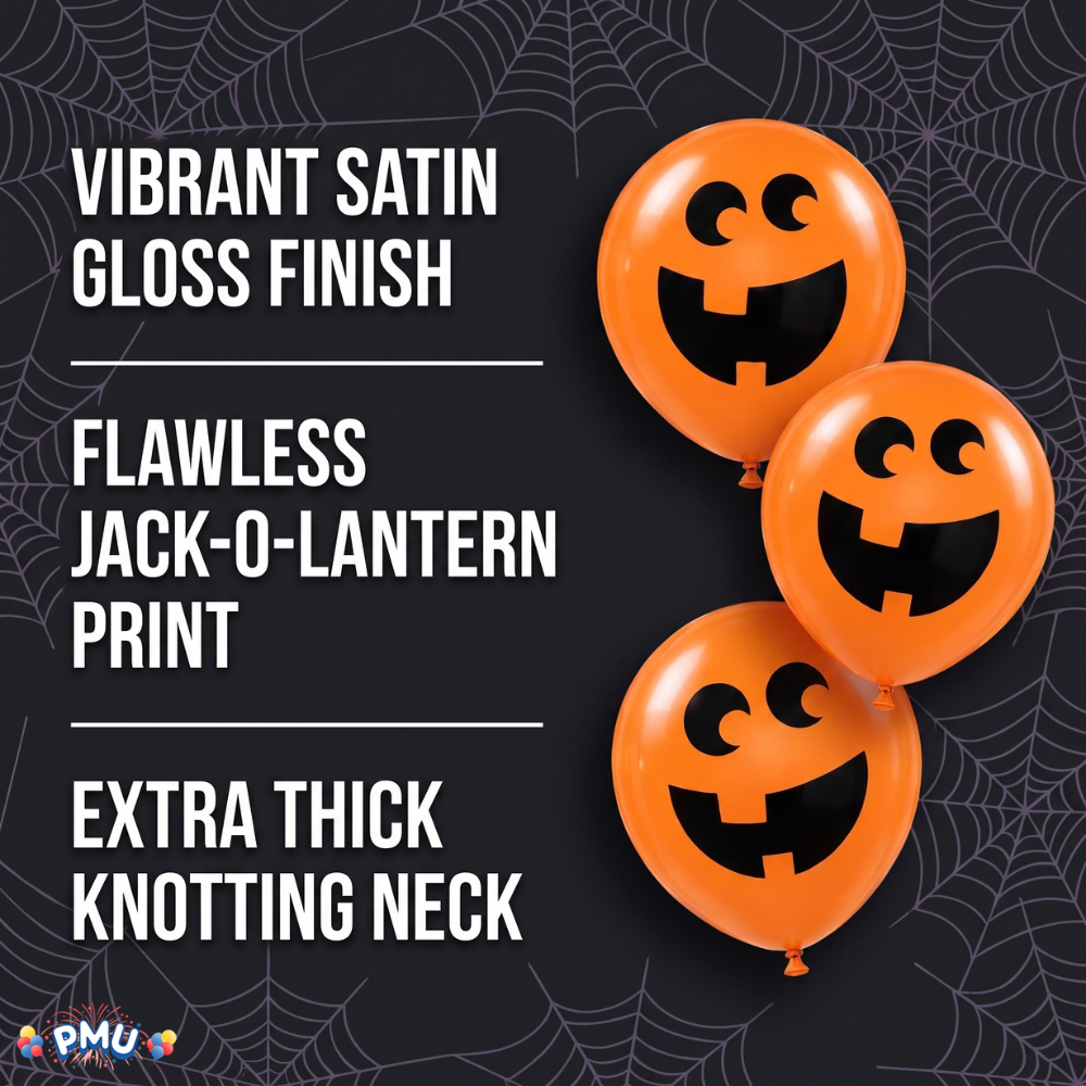 PMU Halloween Balloons - Small Latex Balloons for Halloween Ghost Theme & Birthday Parties, Trick-or-Treat, Party Favors & Decoration Supplies