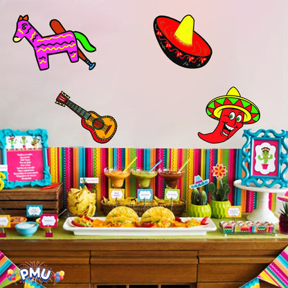 PMU Cinco de Mayo Cut Out Decorations & Mexican Themed Photo Booth Prop Set