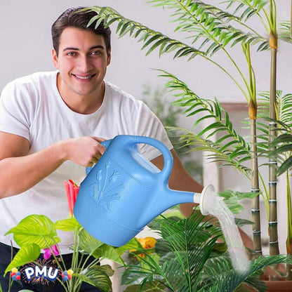 PMU 2 Gallon Watering Can - Garden Watering Can for Indoor & Outdoor Plants - Plastic Water Can with Detachable Sprinkler Head - Large Water Pot, Made in USA