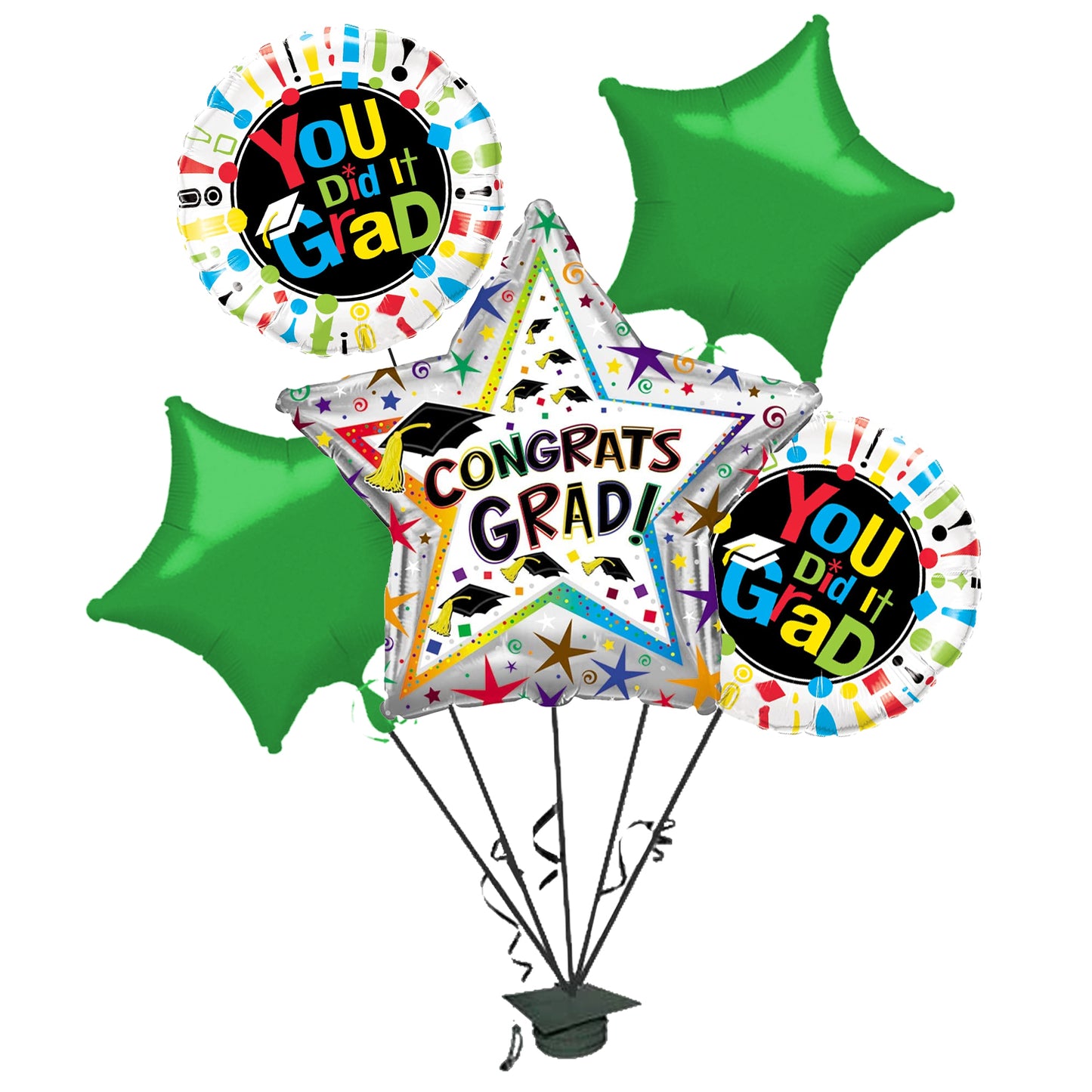 PMU Graduation "Congrats Grad" Star Balloon Bouquet (5/Pkg) Pkg/1