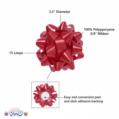 PMU Decorative Confetti Gift Bows (12/Pkg) Pkg/1