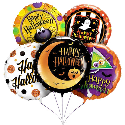 PMU Halloween Foil Balloons 18 Inch, Fun Mylar Balloons for Halloween Party Décor