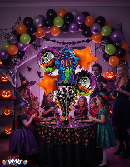 PMU Halloween Mylar Foil Balloons for Halloween Party Decorations, Haunted House, Photo Booth & Spooky Celebrations