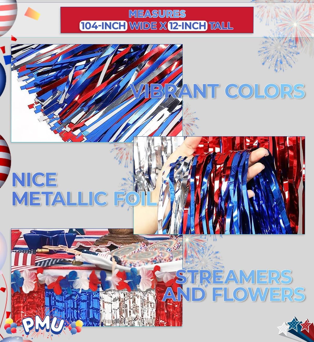 PMU Patriotic Stars and Stripes American Flag Patterned Paper Patriotic Party Tableware