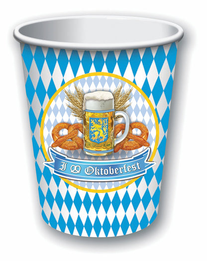 PMU Oktoberfest 9 Inch Dessert Plates, German Beer Festival Party Tableware