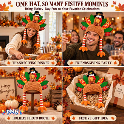 PMU Funny Turkey Hat, Thanksgiving Costume & Fall Accessory