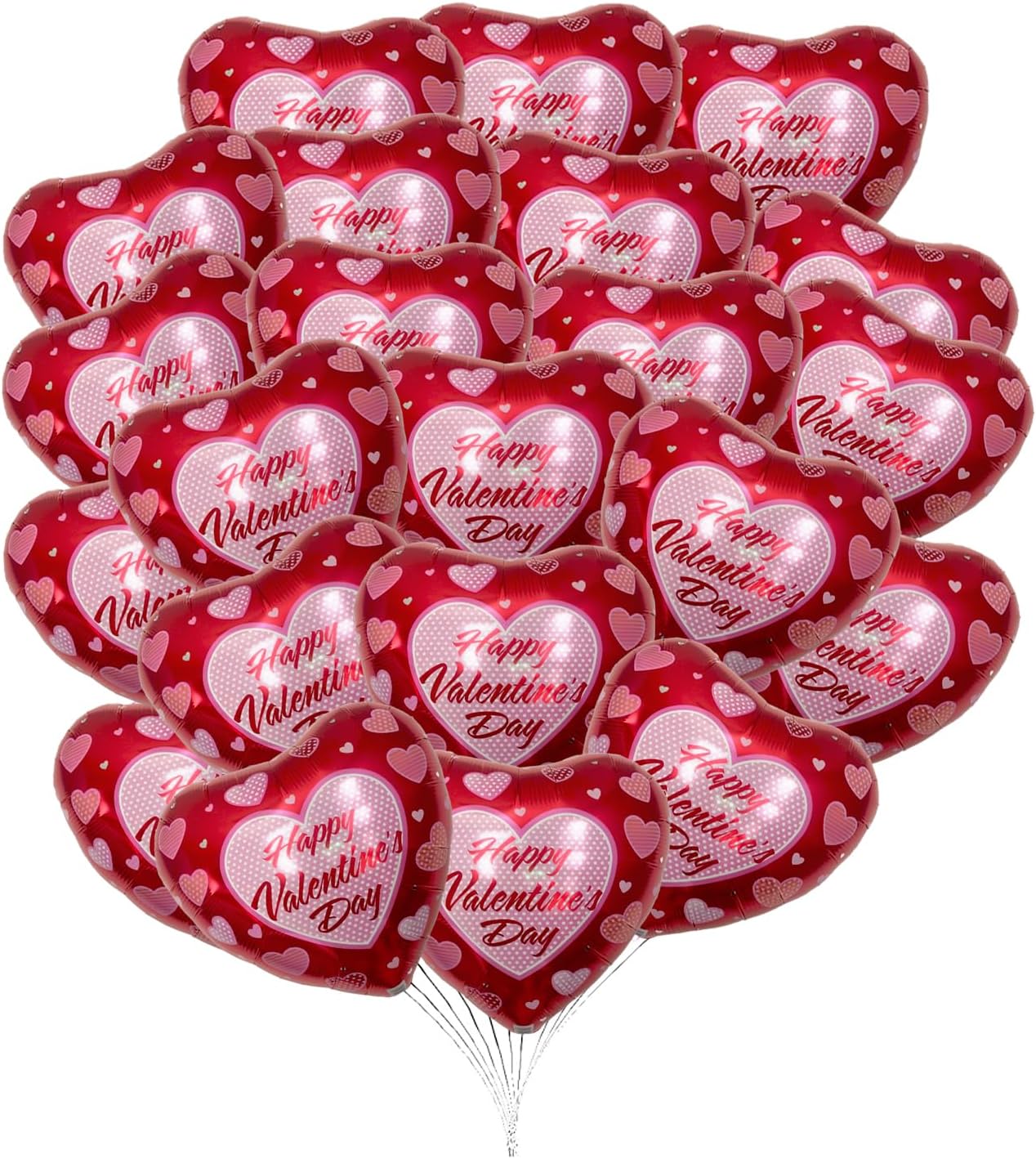 PMU Happy Valentine's Day 18 Inch Hearts Mylar-Foil Balloon