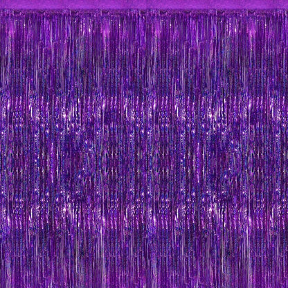 PMU Metallic Fringe Curtains | Metallic Foil Fringe Backdrop Curtains | Fringe Backdrop for Graduation, Birthday Party Decorations, Baby Shower, Disco Party |3ft x 8ft