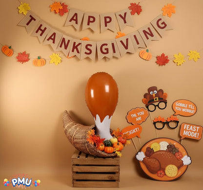 PMU Thanksgiving Giant Turkey Drumsrick Inflatable Decoration 24in in Indoor Thanksgiving Party Events Accessory