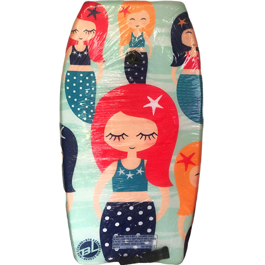 PMU 33 Inch Printed Bodyboard - Lightweight Wrist Leash Slick Bottom Boogie Board for Beach, Sea & Pool - Surfing Board for Kids, Teens & Adults Wave Conditions Pkg/1