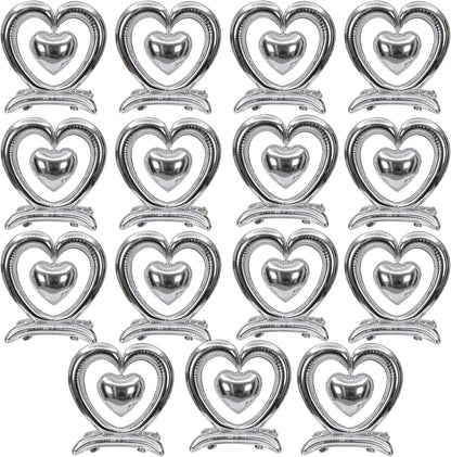 PMU 18-Inch Valentine's Day Heart Shaped Air Inflated Standing Open Heart Tabletop Mylar Foil Balloon