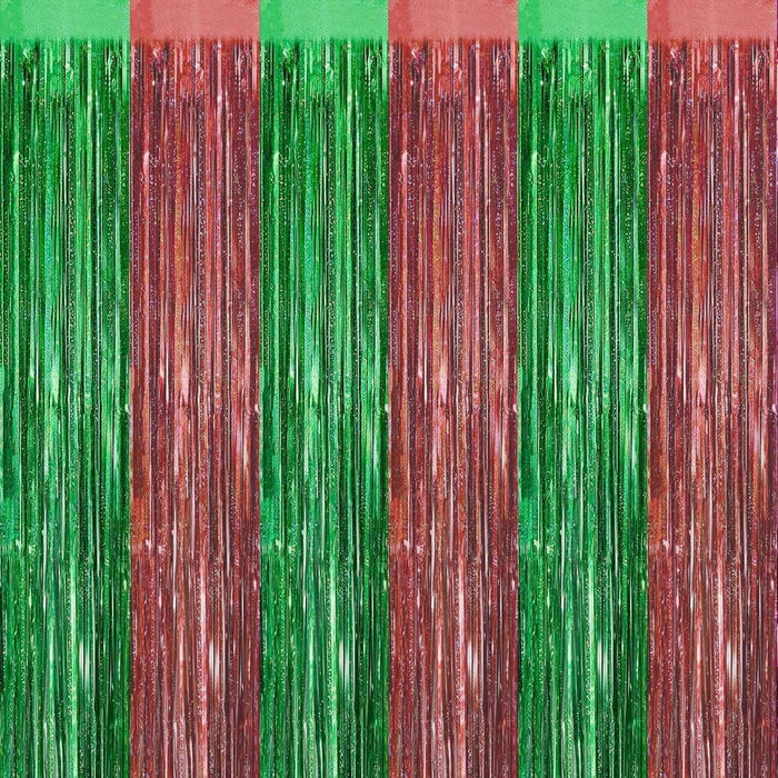 PMU Metallic Fringe Curtains | Metallic Foil Fringe Backdrop Curtains | Fringe Backdrop for Graduation, Birthday Party Decorations, Baby Shower, Disco Party |3ft x 8ft