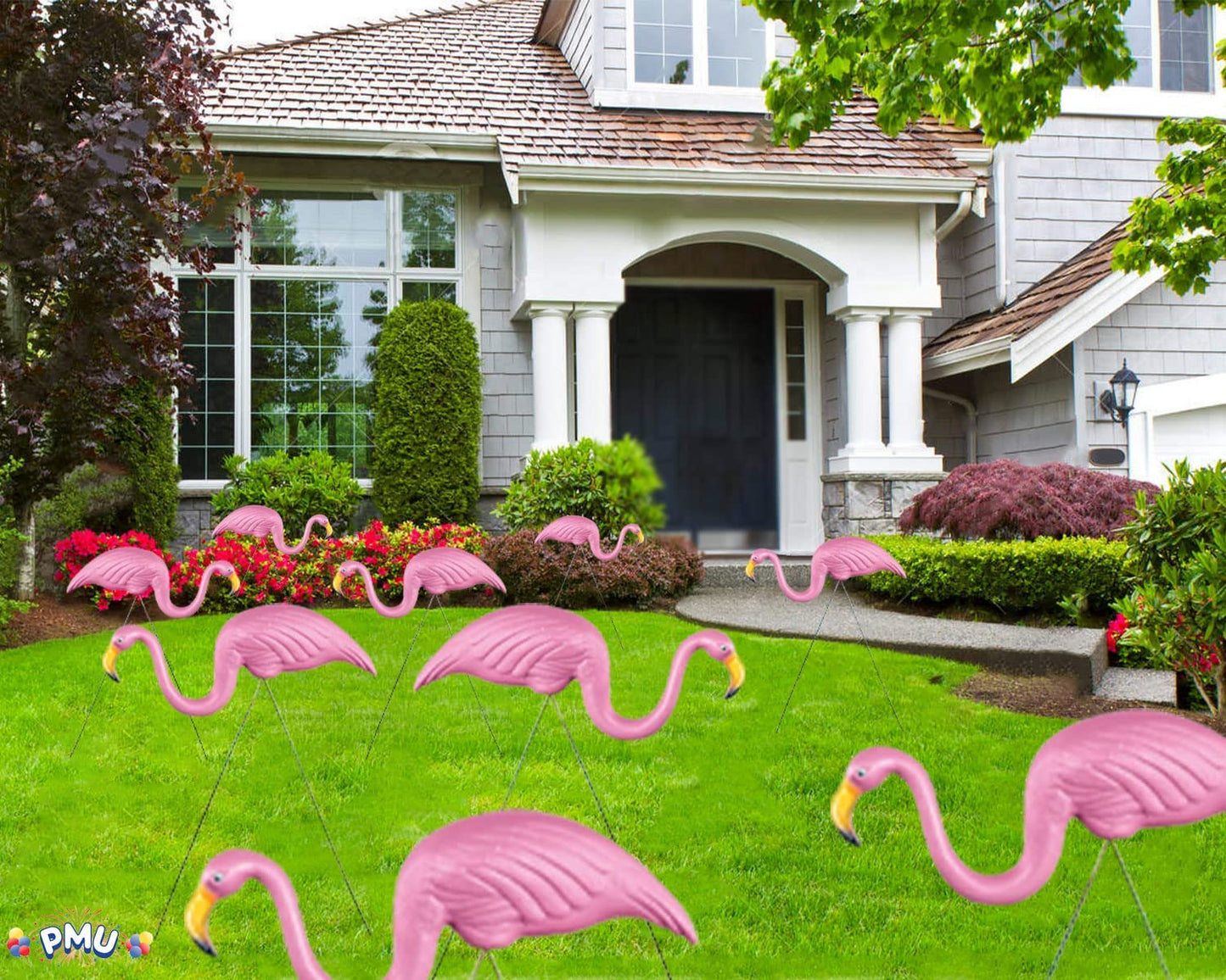 PMU Large Pink Flamingo Yard Decorations Lawn - 24 inch