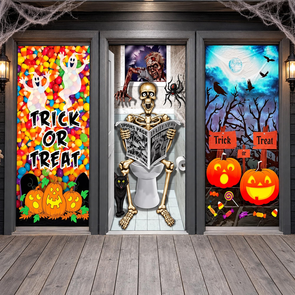 PMU Halloween Door Covers, Witch Door Cover Halloween Decor