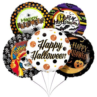 PMU Halloween Foil Balloons 18 Inch, Fun Mylar Balloons for Halloween Party Décor